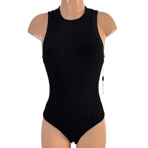 Women's Forever 21 x Barneys New York Ribbed Knit Bodysuit 3X Black